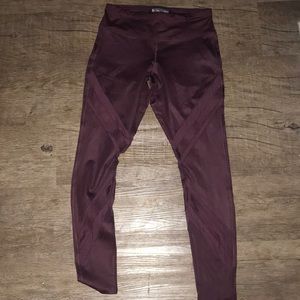 forever 21 burgundy mesh leggings